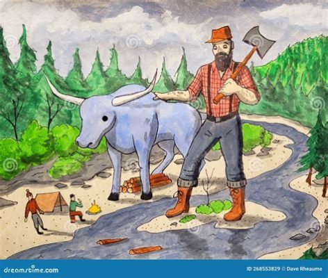 Paul Bunyan och den Gigantiska Oxen! En berättelse om överdrift och det amerikanska idealet.